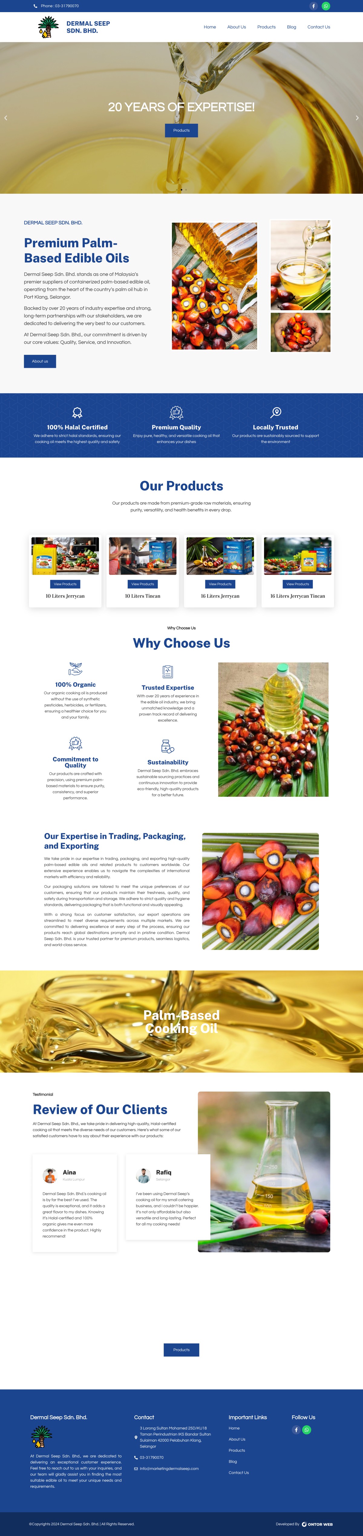 Ontor Web Portfolio DERMAL SEEP SDN. BHD 2