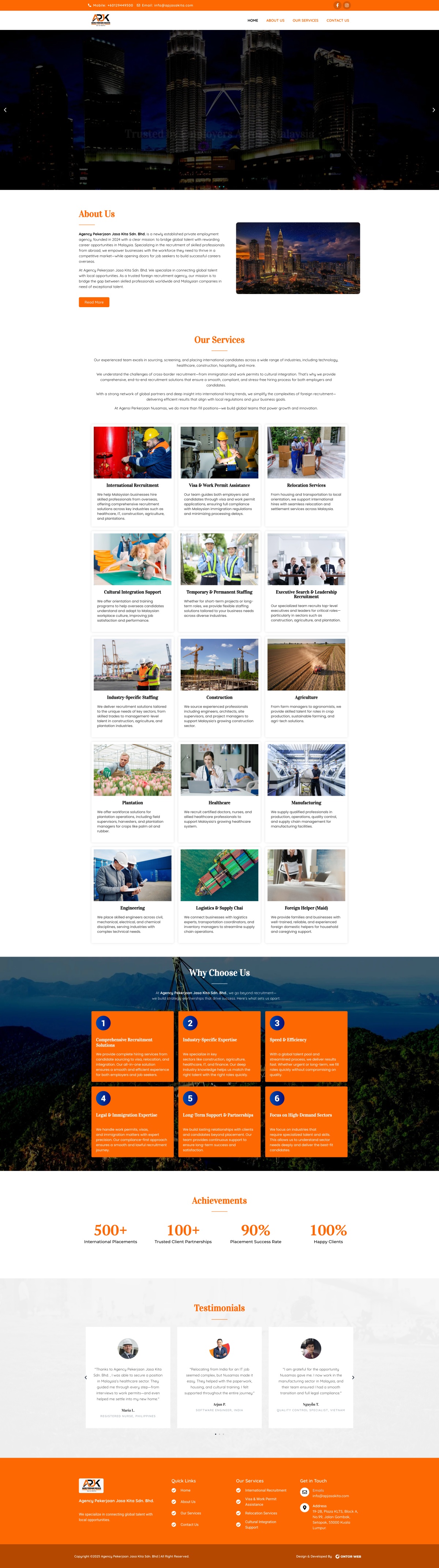 Agency Pekerjaan Jasa Kita Sdn. Bhd. _ Ontor Web Portfolio